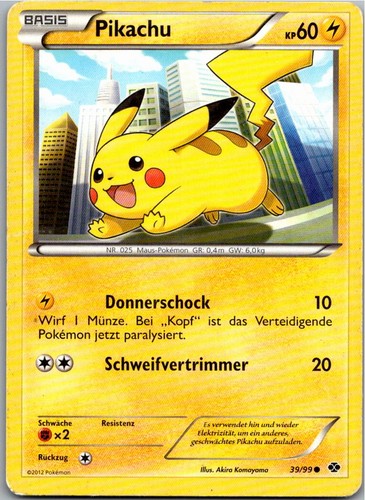 Pokémon pikachu 99 - pokémon, 39/99