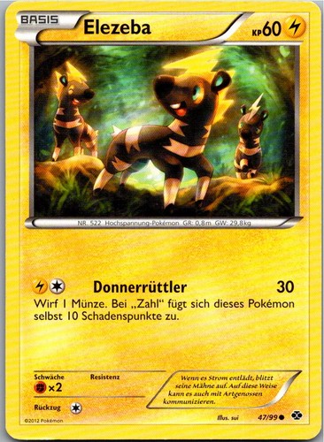 Pokemon elezeba kommende - elezeba, 47/99